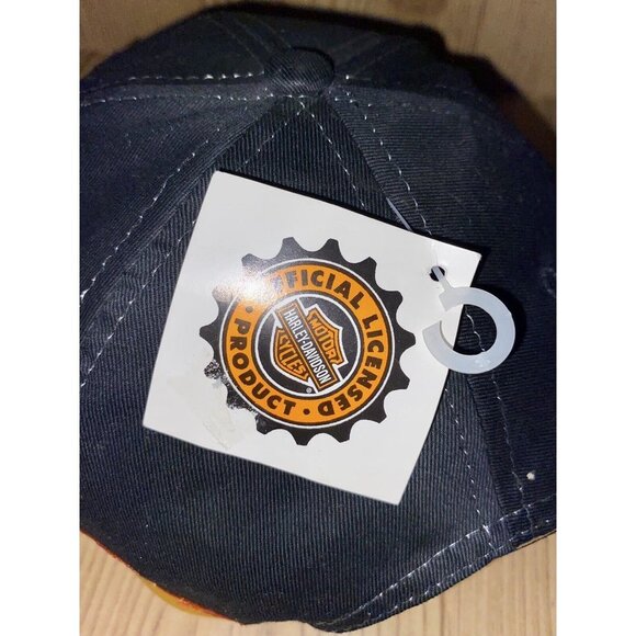 Harley Davidson Motorcycles Fire Brim Vintage Snapback Cap Hat - Picture 7 of 7